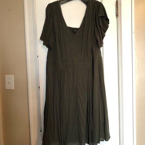 Torrid Olive Midi Dress (2) - Picture 1 of 6